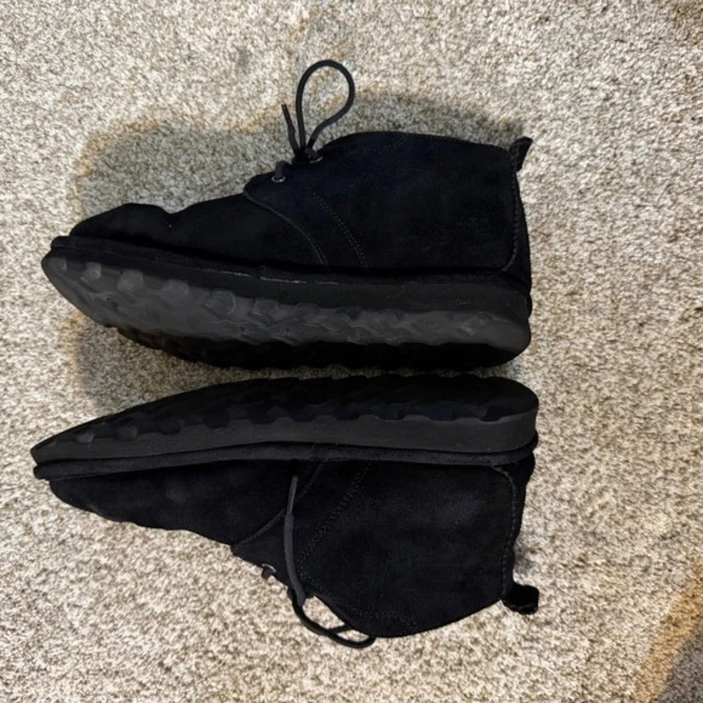 Bearpaw Skye Black Suede Leather Chukka  Boots Wool Lined Women Ankle Booties 10